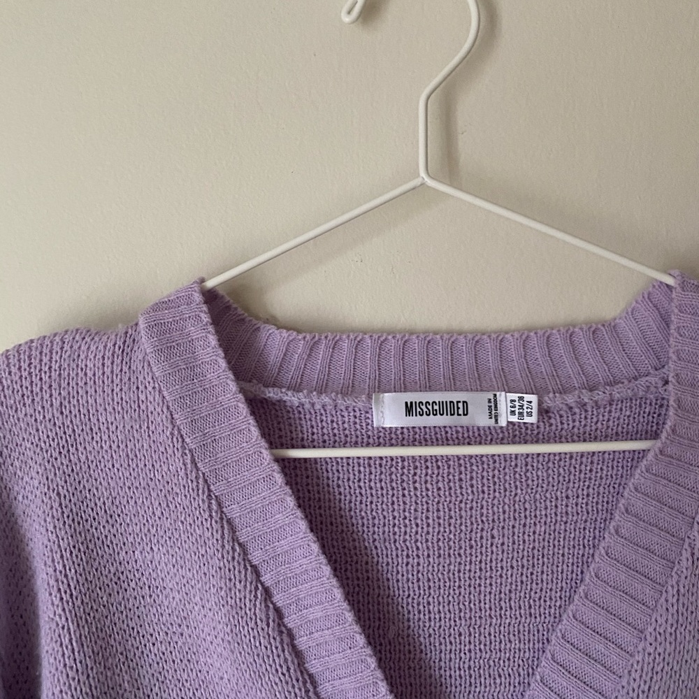 MISSGUIDED Lilac Button Cardigan - Picture 2 of 6